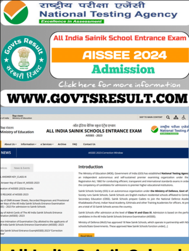 All India Sainik School Admissions 2024 : Apply Online